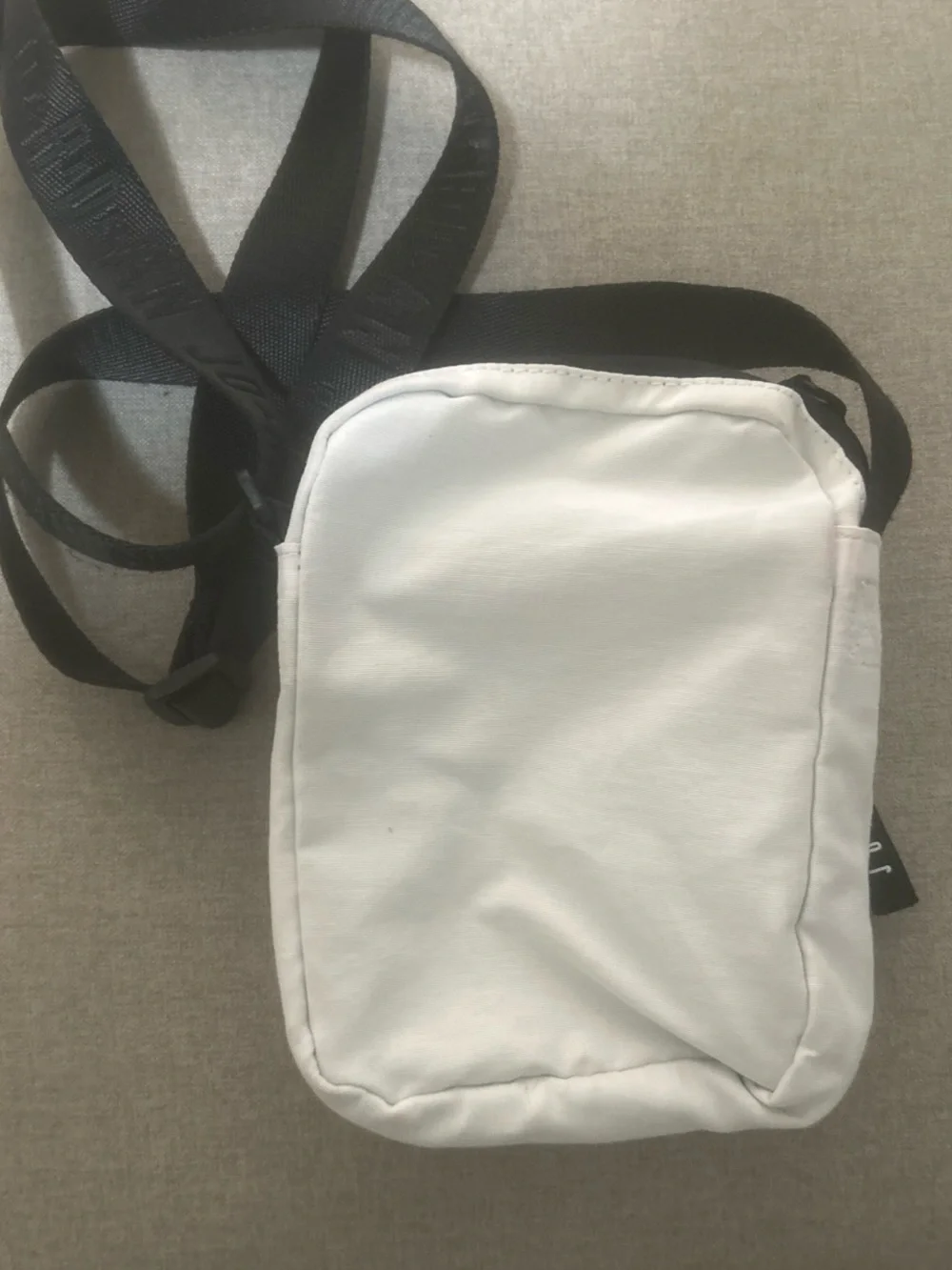 Jordan White Crossbody Bag with Red Jumpman and Black Strap